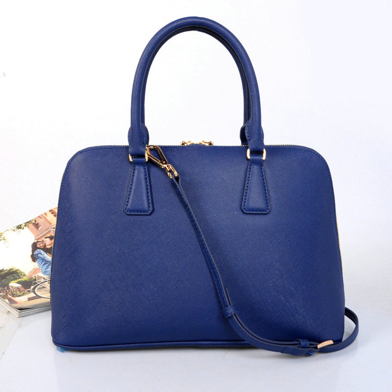 2014 Prada Saffiano Leather Two Handle Bag BL0816 royablue for sale